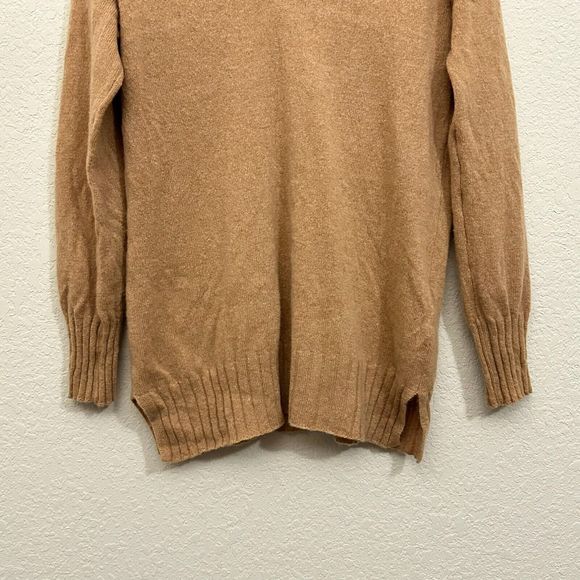 ANTHROPOLOGIE The Cashmere Collection V-Neck Pullover Sweater in Dark Tan - Picture 3 of 9